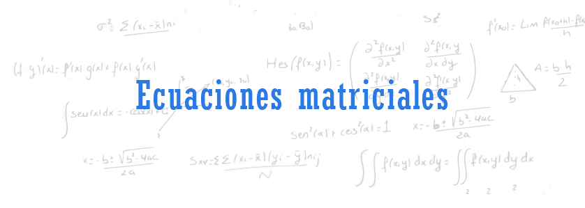 Ecuaciones matriciales